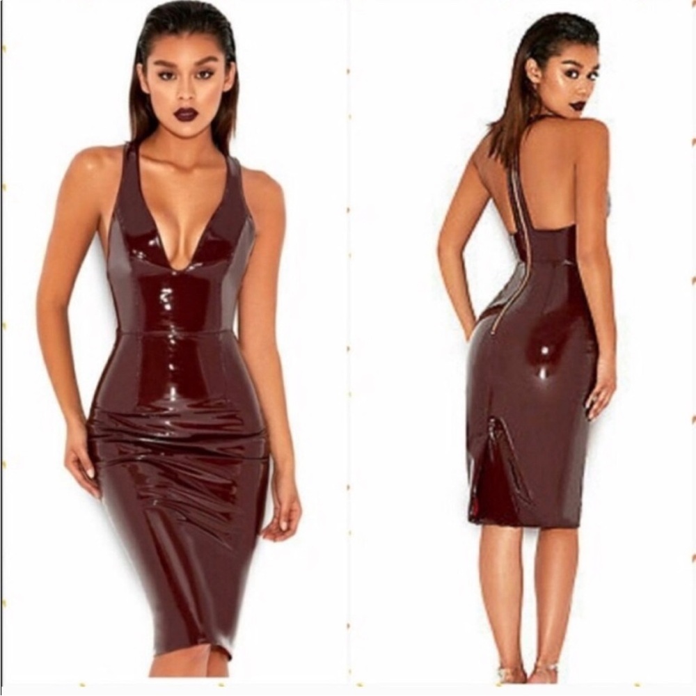 HOUSE OF CB ‘Raveena’ latex look dress